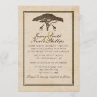 African Safari Deux Giraffes & Tree Vintage Weddin