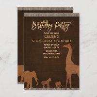 African Safari Jungle Zoo fête d'anniversaire Brow