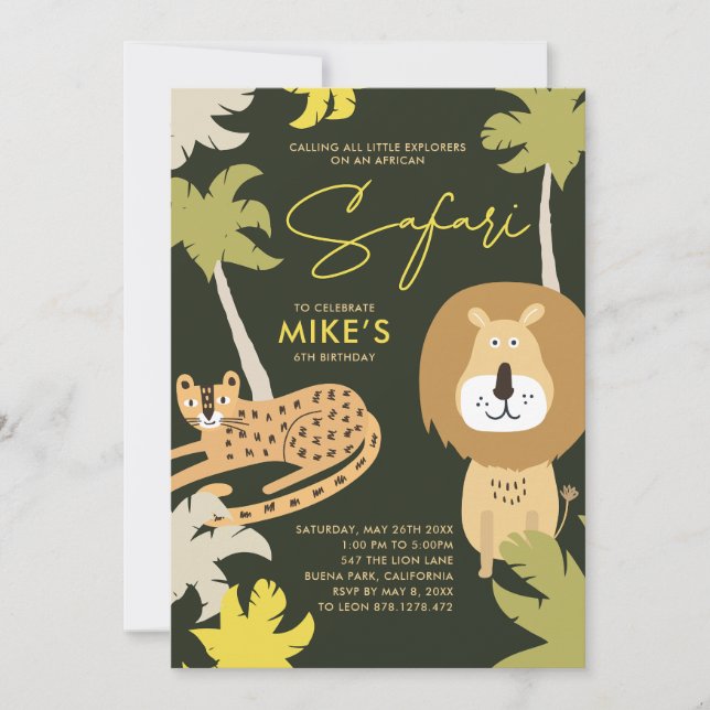 Invitation African Safari Wild Party (Devant)