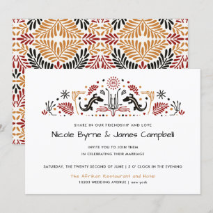 Invitation Africana   Ankara Kente Lizard Mariage moderne