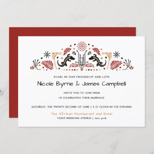 Invitation Africana   Ankara Kente Lizard Mariage moderne