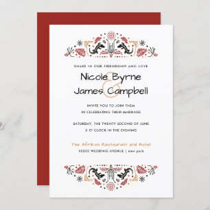 Invitation Africana   Ankara Lizard Mariage moderne