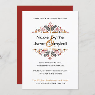 Invitation Africana Moderne Mariage Ankara Kente