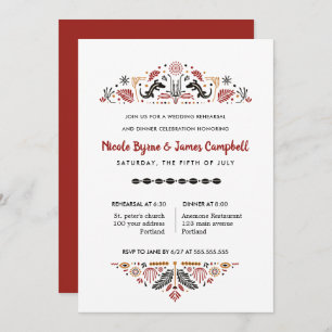 Invitation Africana   Repas de répétition Ankara Kente modern