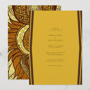 Invitation Afrique Ankara Jaune Gold Floral Wedding Invitatio
