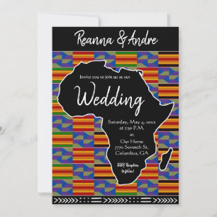 Invitation Afrique Inspiré Kente K48 Afrique noire Mariage
