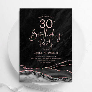 Invitation Agate Black Rose Gold 30e anniversaire