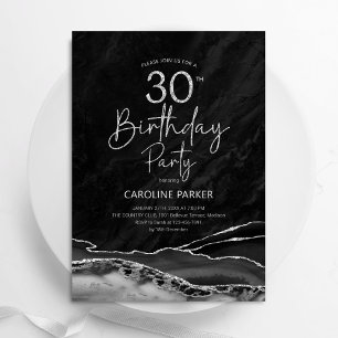 Invitation Agate Black Silver 30e anniversaire
