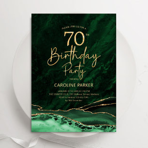 Invitation Agate Emerald Green Gold 70e anniversaire