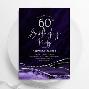 Invitation Agate Purple Silver 60e anniversaire
