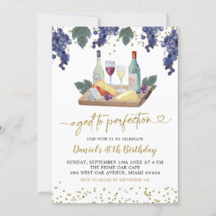Invitation Âgé à la perfection Charcuterie Adulte Anniversair