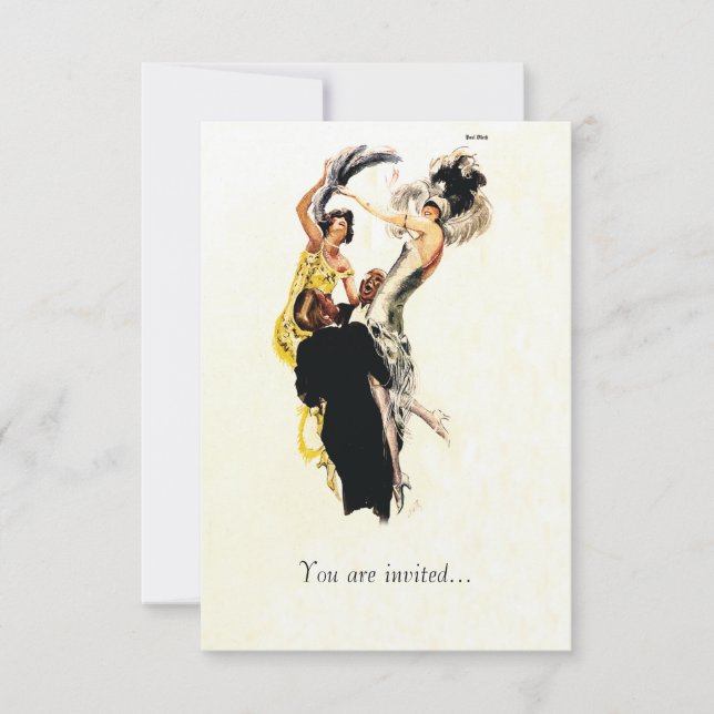 Invitation Âge de jazz des années 1920 d'art déco (Devant)