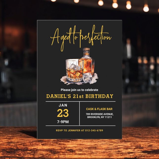 Invitation Âgé de la perfection Hommes 21e anniversaire de Wh (Créateur téléchargé)