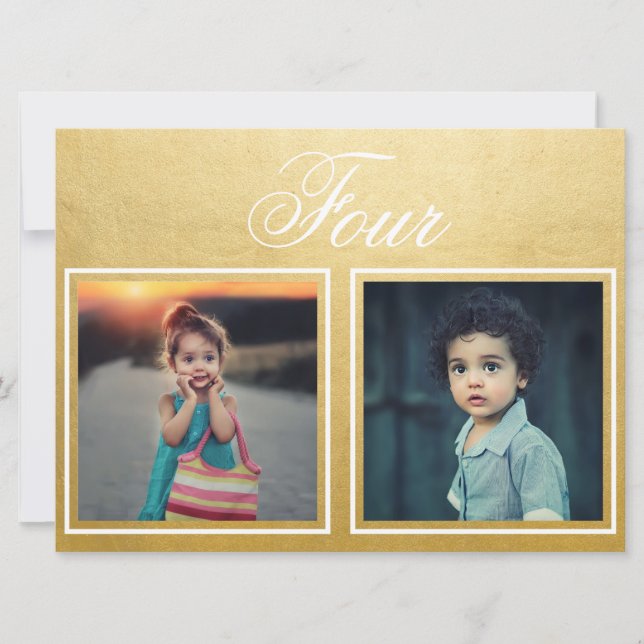 Invitation Âge du marié Élégant Classe Table numéro Or (Devant)