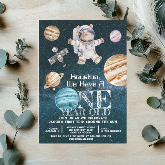 Invitation Âge personnalisé Anniversaire de l'astronaute spat (Créateur téléchargé)