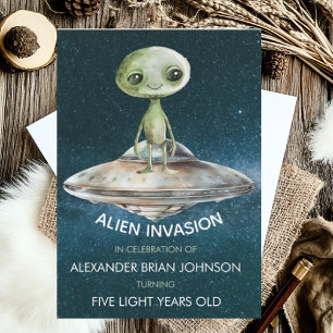 Invitation Âge personnalisé Invasion Alien Espace extra-atmos