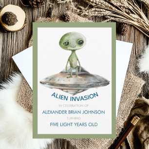 Invitation Âge personnalisé Invasion Alien Espace extra-atmos