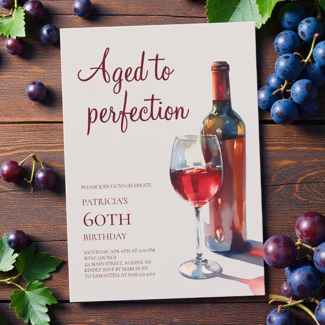 Invitation Aged to Perfection Elegant 60th Birthday Party (Aged to Perfection Elegant 60th Birthday Party Invitation)