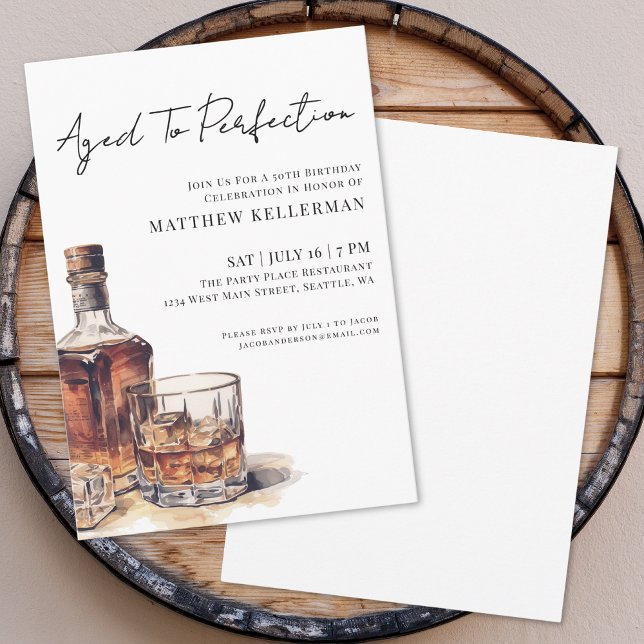 Invitation Aged To Perfection Men's 50th Birthday Party (Aged To Perfection Men's 50th Birthday Party Invitation )