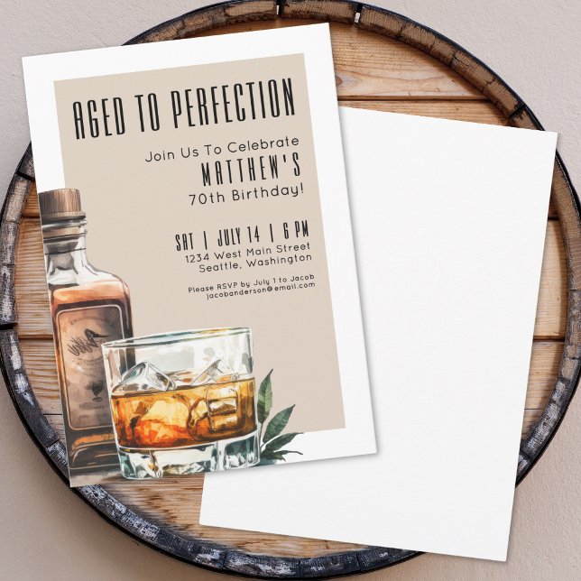 Invitation Aged To Perfection Men's 70th Birthday Party (Aged To Perfection Men's 70th Birthday Party Invitation)
