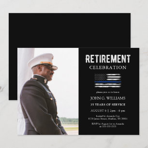 Invitation Agent de police Retraite de la Ligne Bleue Mince