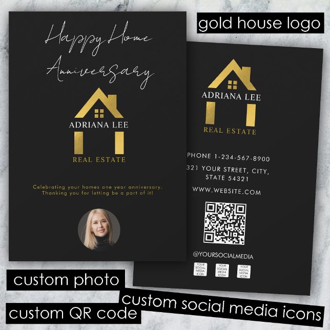 Invitation Agent immobilier de luxe Happy Home Anniversaire (Luxury Real Estate Agent Happy Home Anniversary Invitation)