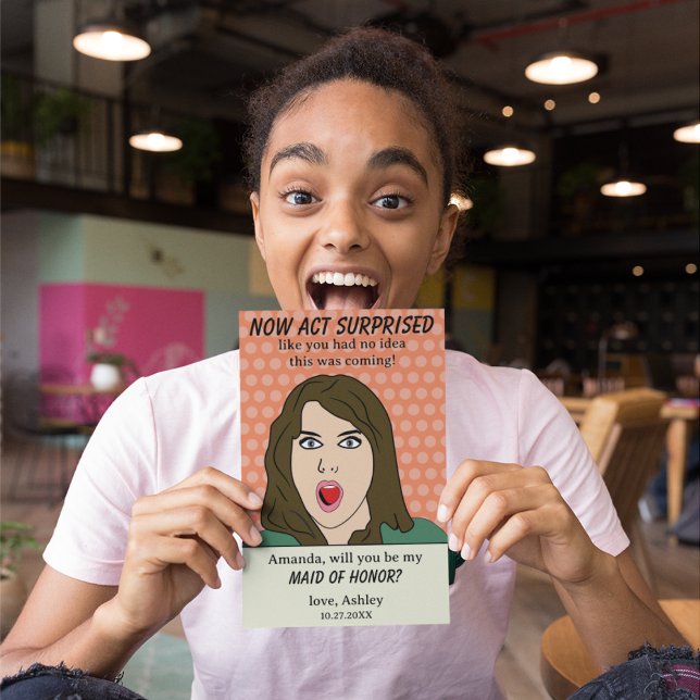 Invitation Agir maintenant surpris | Retro Pop Art Maid Of Ho (Créateur téléchargé)