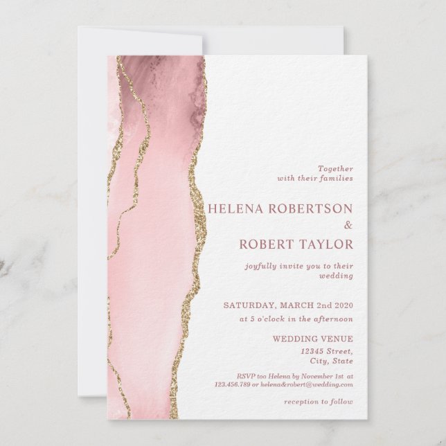 Invitation Agitation rose vif moderne (Devant)