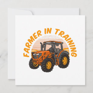 Invitation Agriculteur drôle futur en formation tracteur agri