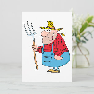 Invitation Agriculteur Transportant Une Fourche