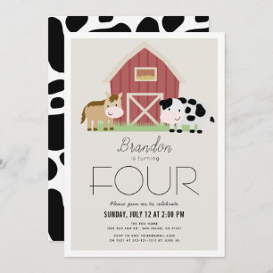 Invitation Agritourisme Barnyard Beige Anniversaire Invitatio