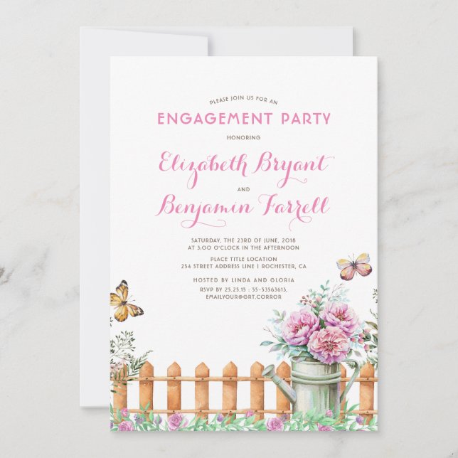 Invitation Agritourisme rustique | Garden Engagement Party (Devant)