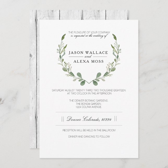 Invitation Agritourisme rustique | Mariage élégant (Devant / Derrière)