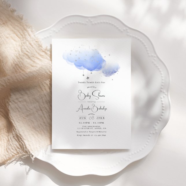 Invitation "Ah! vous dirai-je, maman" Baby Shower ("Twinkle Twinkle Little Star" Baby Shower Invitation)