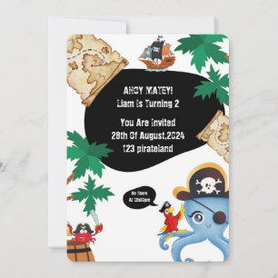 INVITATION AHOTEY MATEY PIRATE L'INVITATION D'ANNIVERSAIRE PO