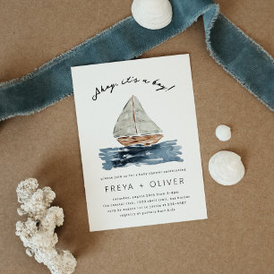 Invitation Ahoy C'est un Baby shower de voilier nautique