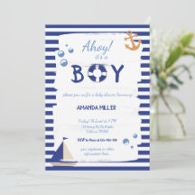 Ahoy C'est un garçon ! Baby shower bleu marin