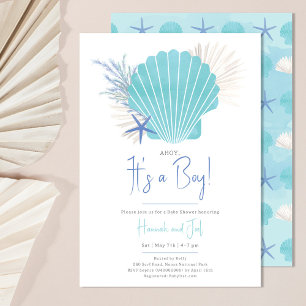 Invitation Ahoy C'est un garçon Baby shower Nautical Ocean Bo