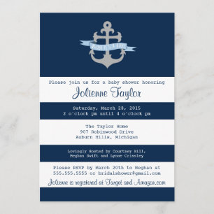 Invitation Ahoy C'est un garçon Baby shower nautique Invitati