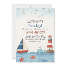 Ahoy C'est un garçon Baby shower nautique Invitati