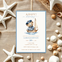 Ahoy c'est un garçon ! Baby shower nautique minima