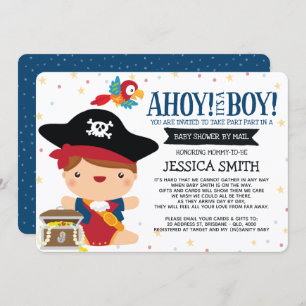 Invitation Ahoy C'est un garçon Baby shower pirate par courri