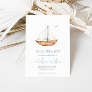 Invitation 'Ahoy, c'est un garçon' Charming Baby shower de ba