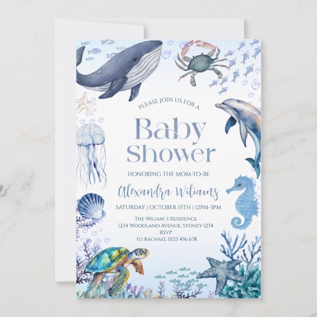 Invitation Ahoy! C'est un garçon - Fête de Baby Shower (Devant)