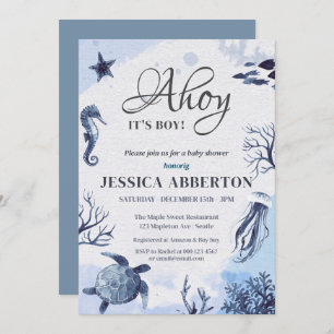 Invitation Ahoy, C'est un garçon mignon sous le Baby shower m