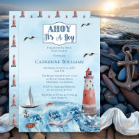 Ahoy C'est un phare Baby shower Océan Boy