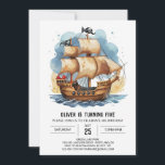 Invitation Ahoy Kids Treasure Pirate Anniversaire<br><div class="desc">Jetez une voile sur une chasse au trésor avec notre invitation Ahoy Kids Treasure Pirate Birthday. Le joyeux thème Ahoy, jumelé à une carte au trésor, promet une fête remplie d'aventure et de joie. Cette invitation personnalisable et modifiable vous permet de personnaliser sans effort les détails, assurant une représentation sur...</div>