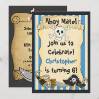 Ahoy Mate ! Pirate Crâne n Crossbones Bleu Anniver