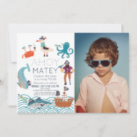 Ahoy Matey Pirate Sea Animaux Photo Anniversaire