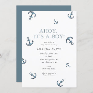 Invitation Ahoy nautique C'est un Baby shower de Ancre de la